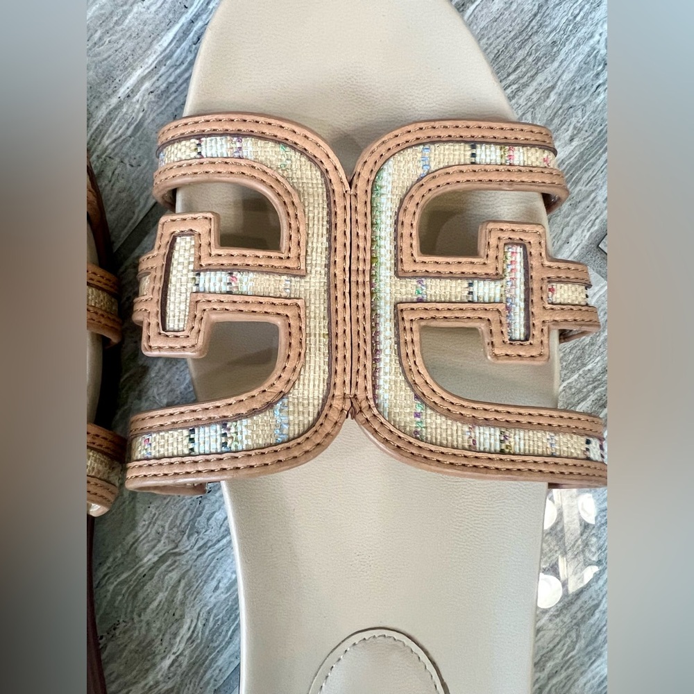 Sam Edelman Nettie Multi-Color Slide Sandal, Tan, Size 8 - Picture 3 of 8